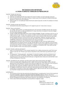 Info donada per l'AMPA a les jornades de portes obertes.