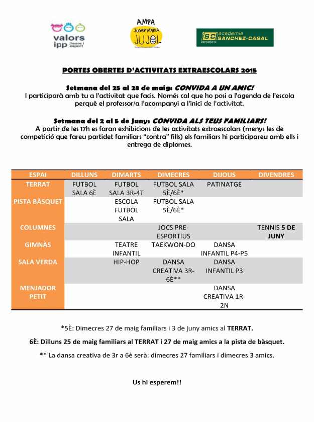 PORTES OBERTES 2015 POSTER